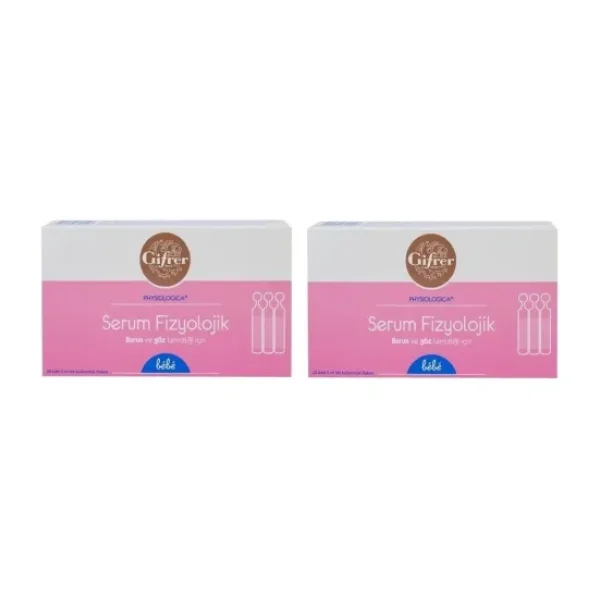 Gifrer Serum Fizyolojik Bebekler İçin Burun ve Göz Temizliği 5 ml 20 Flakon 2 Adet