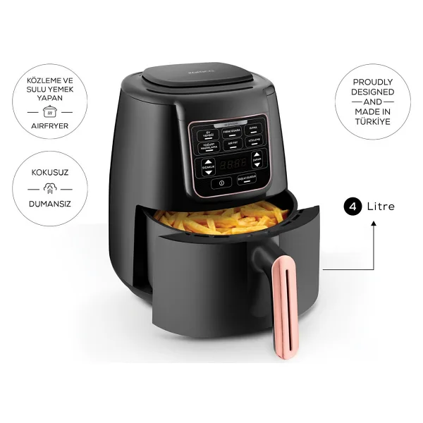 Karaca Air Pro Cook 3in1 XL 4 lt Rose Gold Yağsız Fritöz