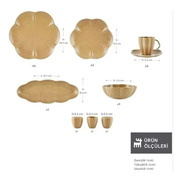 Karaca X Fatih Tutak Blossom 29 Parça 6 Kişilik Kahvaltı Takımı