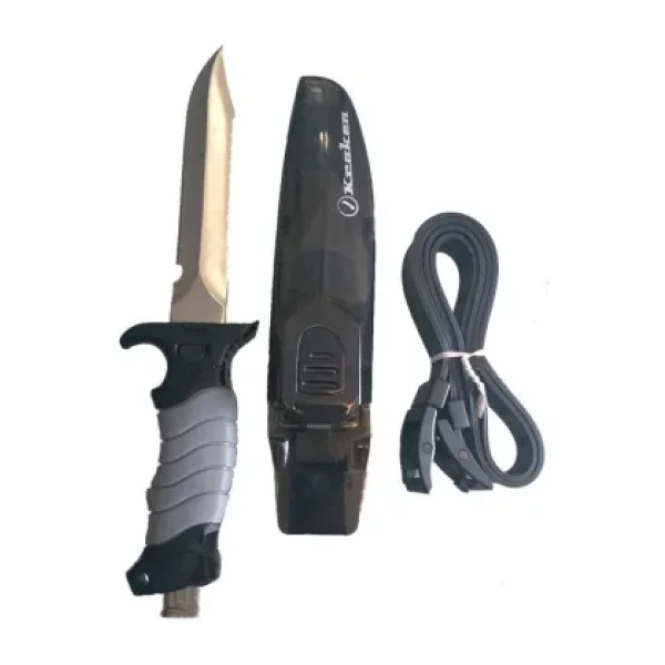 Kraken Dalış Bıçağı KN78A Paslanmaz Çelik 27 Cm Siyah Renkli Güvenlik Aracı