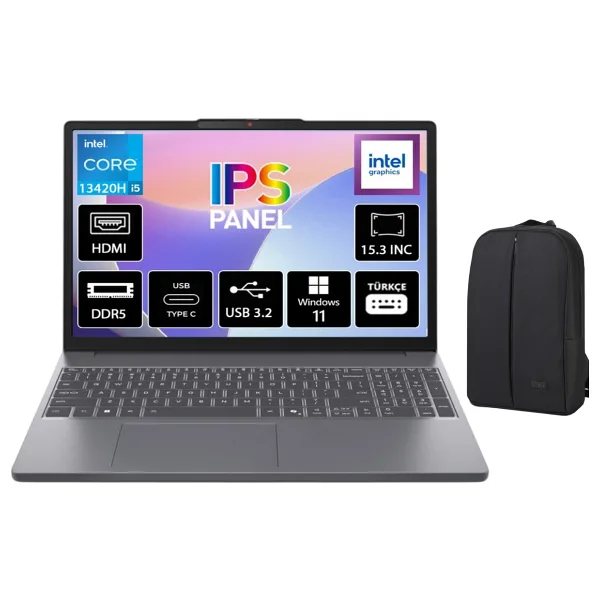 Lenovo IdeaPad Slim 3 15IRH10 83K1004ETR i5-13420H 16 GB 512 GB SSD UHD Graphics 15.3" WUXGA Notebook