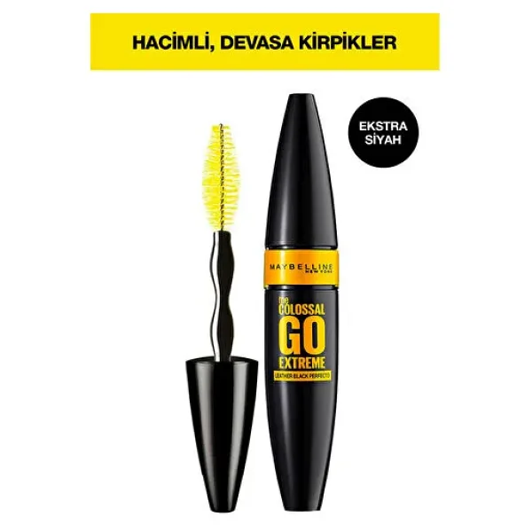 Maybelline New York The Colossal Go Extreme Leather Extra Siyah Maskara