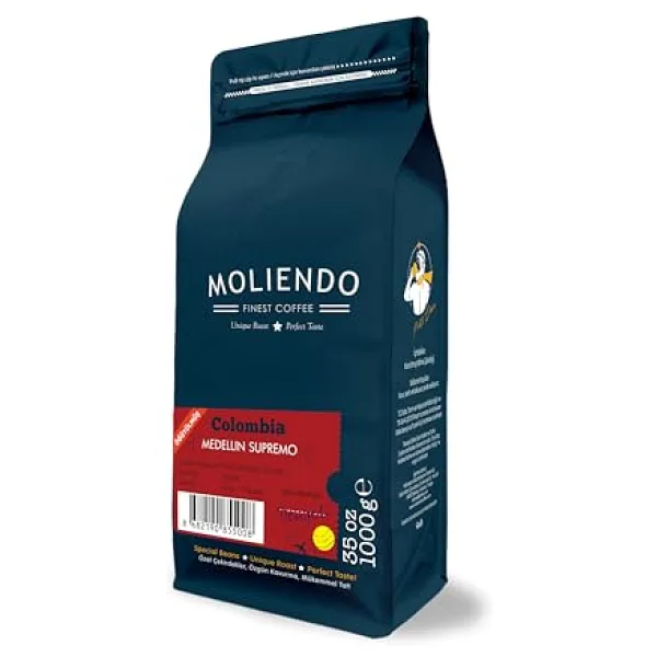 Moliendo Colombia Medellin Supremo Yöresel Kahve (Öğütülmüş Filtre Kahve) 1000 g