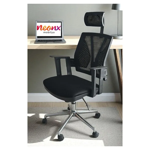Neonx Relax Pro Başlıklı Çalışma Sandalyesi müdür Koltuğu Yönetici Koltuğu - Mavi