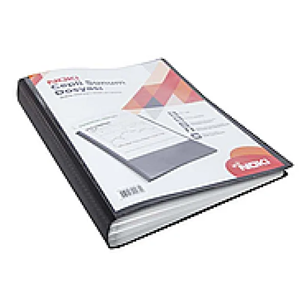 NOKİ 641100-N CEPLİ SUNUM DOSYASI A4 SİYAH 100LÜ