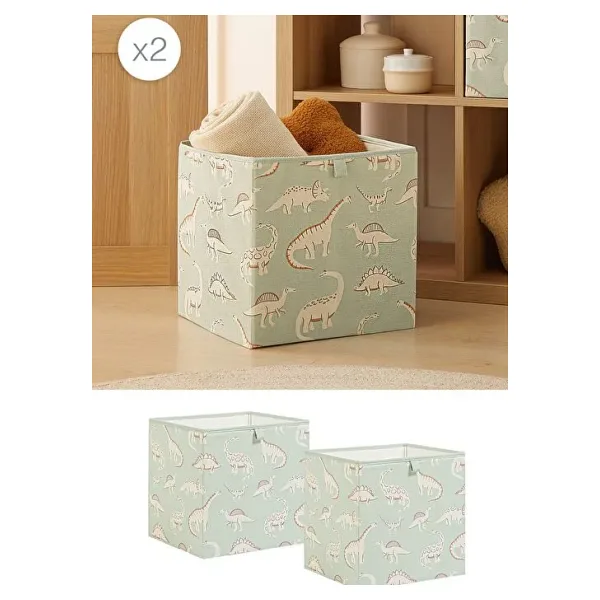 Ocean Home Textile 2'li Çocuk Odası Dinozor Kutu Set 33 x 30 x 33 cm