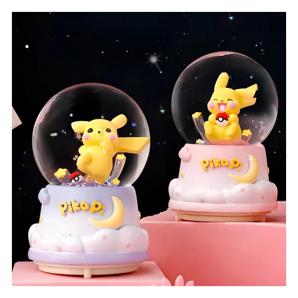 Pokemon İçi Dönmeli Üflemeli Işıklı Müzikli Kar Küresi Büyük Boy