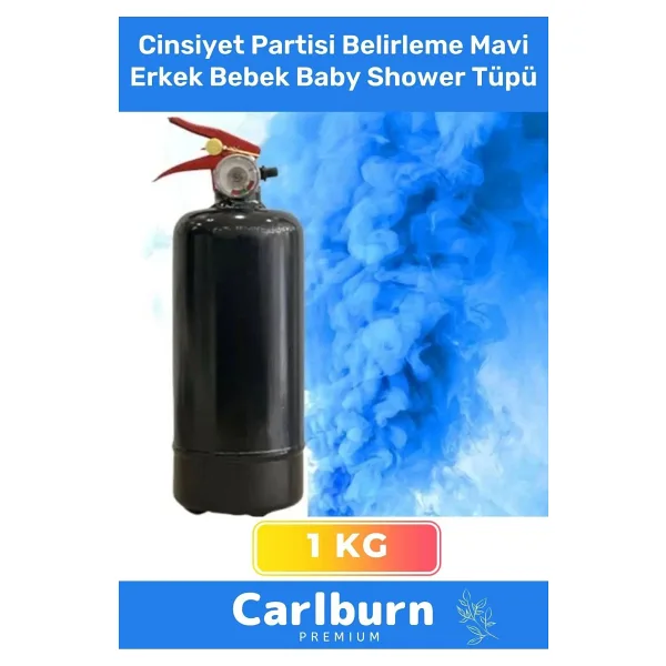 Premium Ambalajı Yazısız Ibaresiz 1 kg Cinsiyet Partisi Belirleme Mavi Erkek Bebek Baby Shower Tüpü
