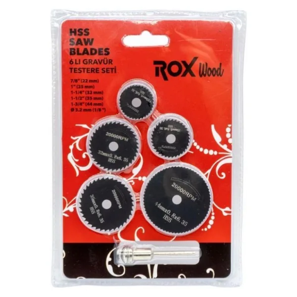 Rox Wood 0088 HSS Gravür Makinası Mini Testere Seti 6 Parça