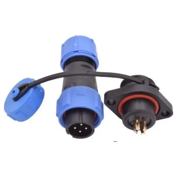 SD13 4 Pin 13mm Su Geçirmez Konnektör Takımı - Flanşlı Panel Tipi