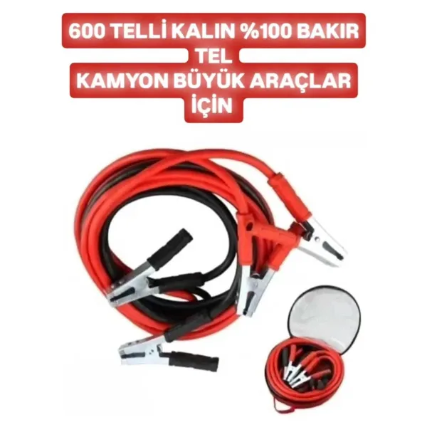 SELTEL 2500 Amper Kalın Akü Takviye Kablosu 2.15 Metre Kalın %100 Bakır