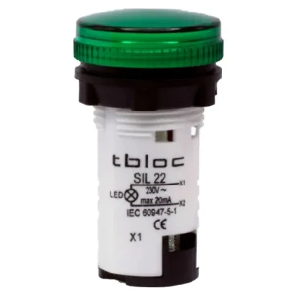 Tbloc SIL22-220 Yeşil Sinyal Lambası Led 220V