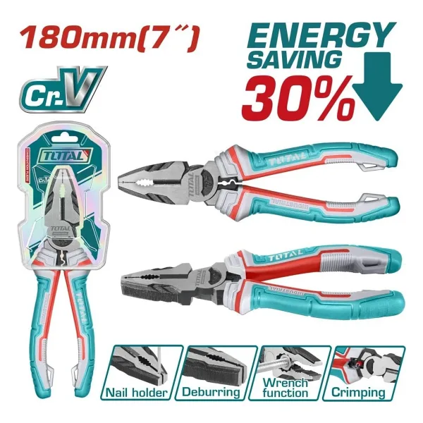 Total 180 Mm Endüstriyel Pense Yüksek Kalite %30 Güç Tasarrufu Mavi
