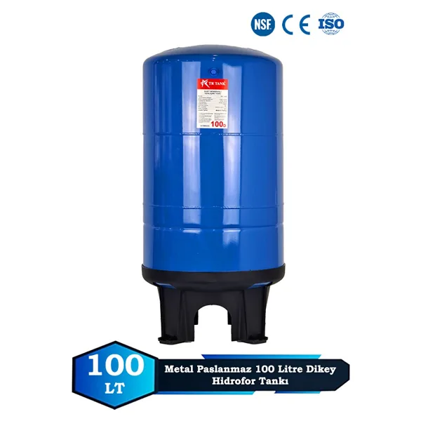 TrTank Profesyonel 100 Litre Dikey Ayaklı NSF Membranlı Hidrofor Genleşme Tankı