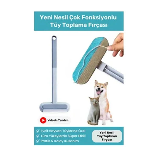 Vitexpert Yeni Nesil Çok Fonksiyonlu Kedi Köpek Tüyü Toplayıcı Koltuk Halı Kıl Tüy Alma & Temizleme Fırçası