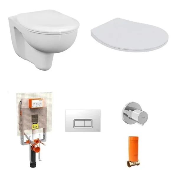 Vitra Arkitekt Asma Klozet + Nkp Slim Smart Yavaş Kapanır Kapak + Vitra Gömme Rezervuar Set