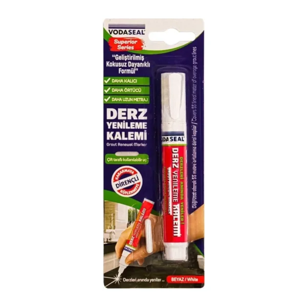 Vodaseal Kokusuz Ve Suya Dayanıklı Derz Yenileme Kalemi - Beyaz
