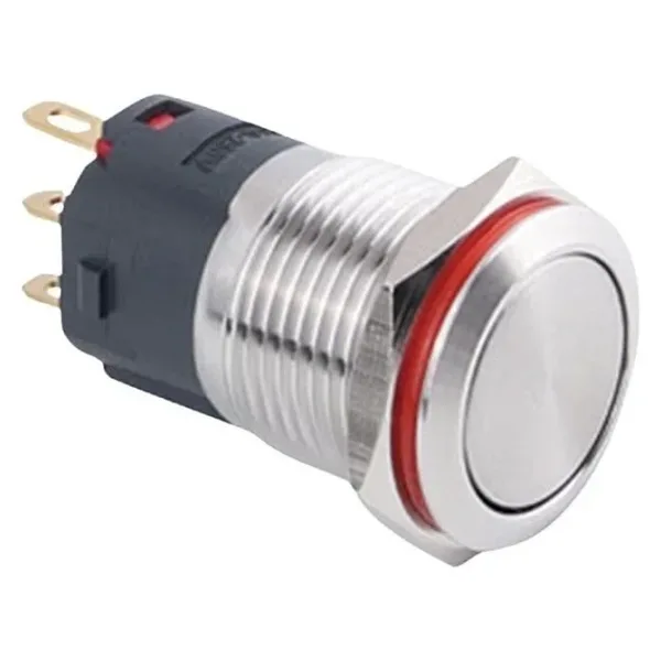 WD16A-P1 16mm Düz Yaylı Metal Buton