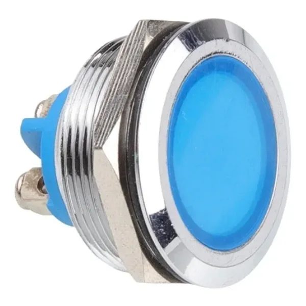 WD25L-P0 25mm 12-24V Metal Sinyal Lambası - Mavi