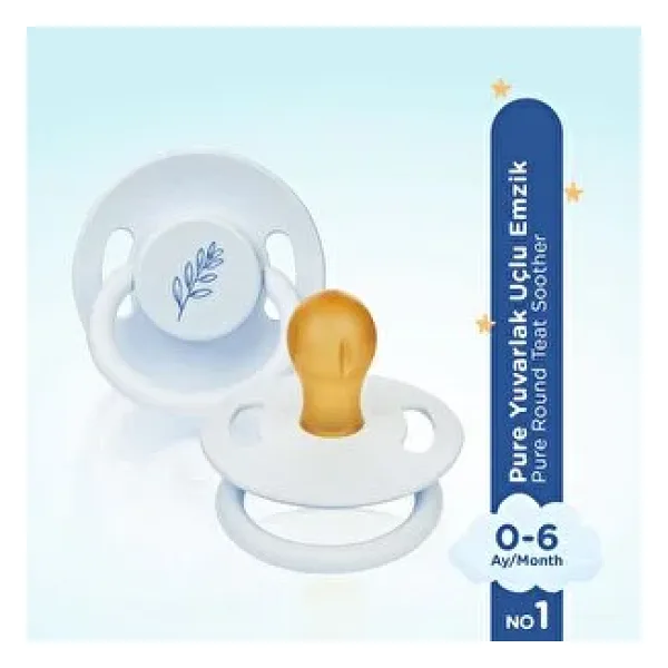 Wee Baby 698 Pure Kauçuk Uçlu No:1 0-6 Ay Emzik Mavi