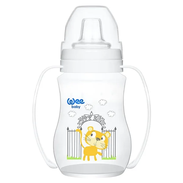 Wee Baby Akıtmaz Kulplu PP Antikolik 250 ml Beyaz Bardak