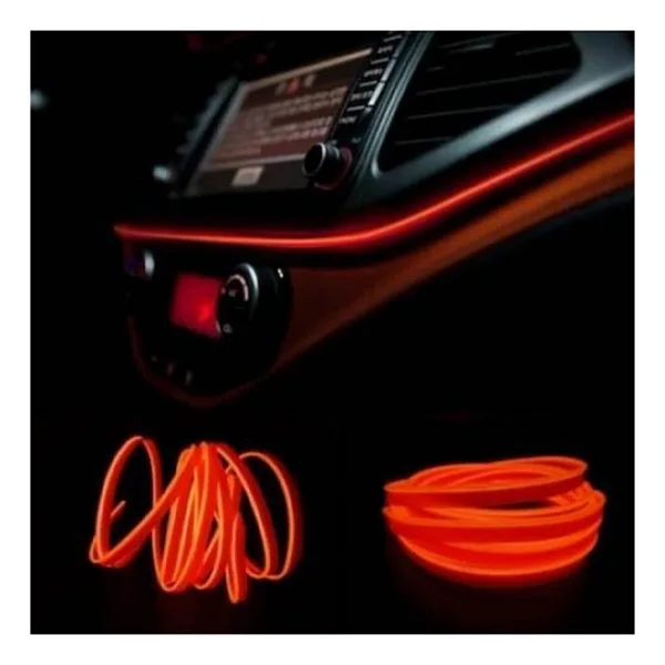 2 METRE TURUNCU Araç İçi Torpido Ledi Renkli İp Neon İp Led
