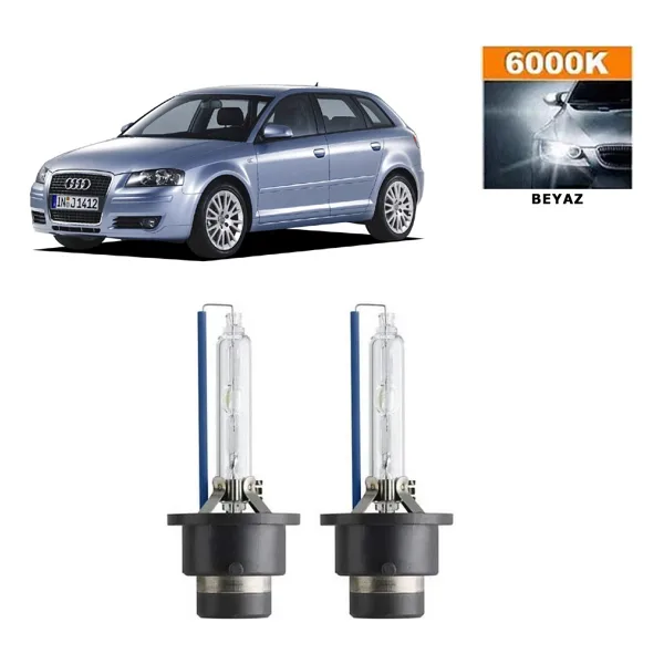 3 Tıkla Audi A3 8P1 2004-2008 D2S / D2R 6000K Beyaz Hıd Xenon Ampul 2 Adet