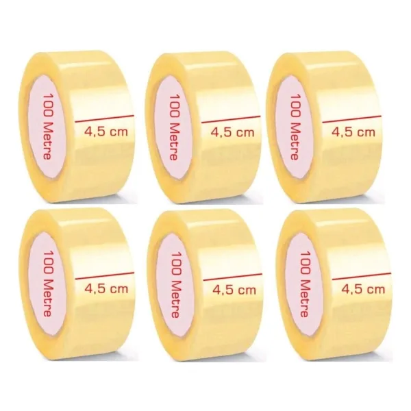 6 Adet Kopmayan Koli Bandı 45Mmx100 Mt Güçlü Koli Bandı Akrilik Koli Bandı Güçlü Koli Bandı