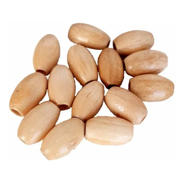 Angel Çanta Aksesuar 17 Mm 10 Adet Açık Renk Ahşap Oval Boncuk