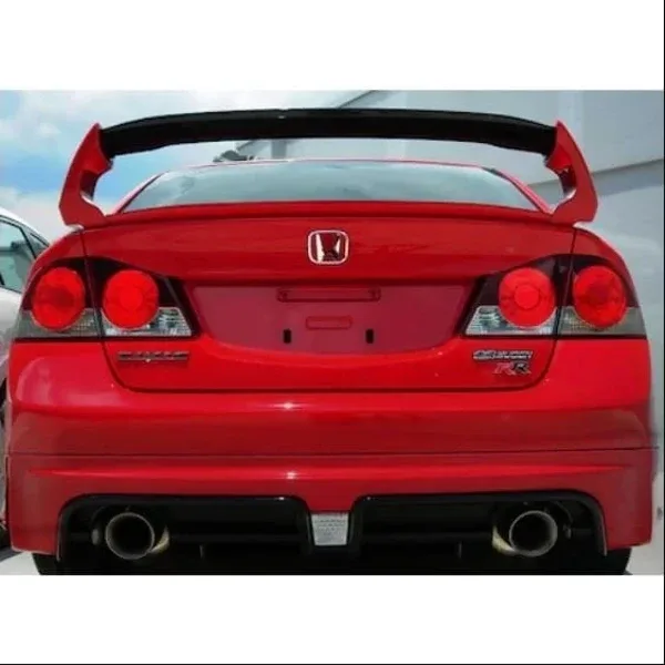 Autogp Honda civic fd6 uyumlu bagaj üstü spoiler yüksek oval 4 parça boyasız 2006 /2011