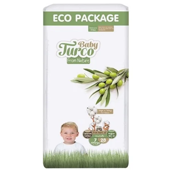 Baby Turco Doğadan 7 Numara XX Large 28'li Bebek Bezi