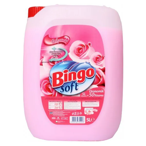 Bingo Soft Gülpembe Yumuşatıcı 50 Yıkama 5 lt 4'lü