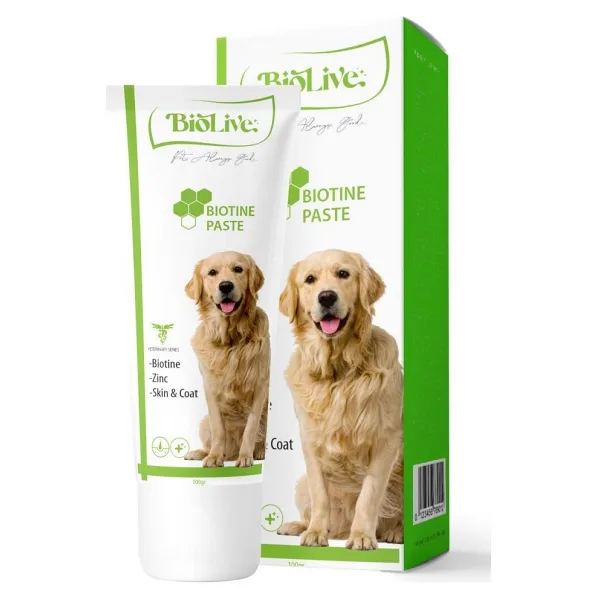 Biolive Biotin 100 gr Deri ve Tüy Sağlığı için Köpek Macunu