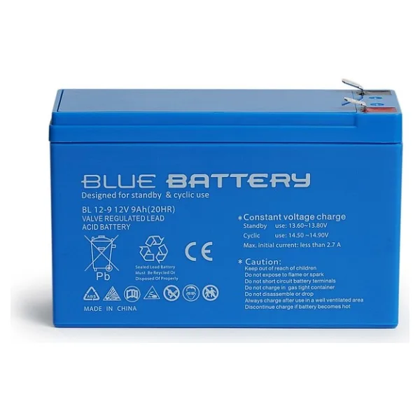Blue Battery 12 Volt 9 Amper Bakımsız Kuru Akü , Ups Aküsü