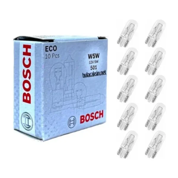 Bosch ECO Dipsiz Ampul 12V 5W T10 W5W 10'lu Paket
