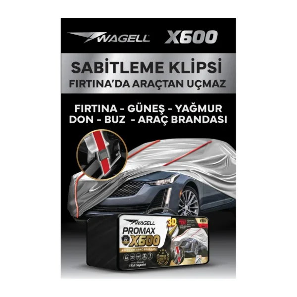 Budge Peugeot 3008 - X600 Klipsli 4 Mevsim Araba Brandası - Oto Çadır Örtü
