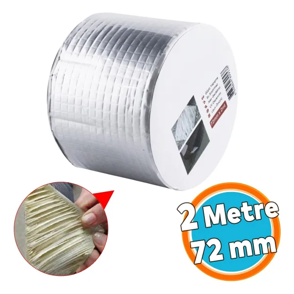 Çamur Bant 3 Adet Çatı İzolasyon Ses Su Yalıtım Tamir Sakız Bandı Gri 72 Mm X 2 Metre