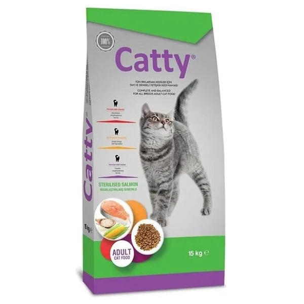 Catty Somonlu 15 kg Kısırlaştırılmış Yetişkin Kedi Maması