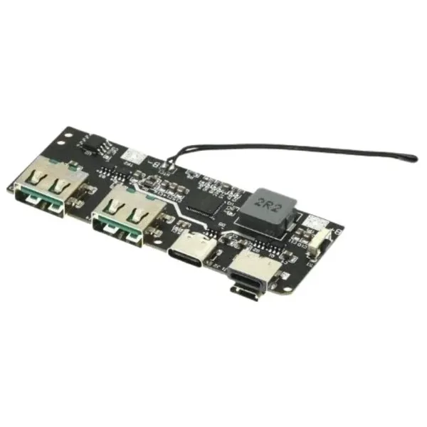 Çift USB 5V 22.5W Led'li Micro Type-C Powerbank Modülü