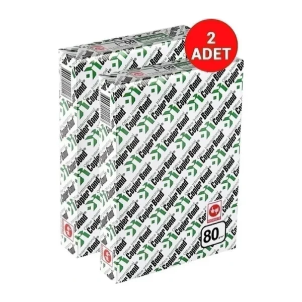 Copier Bond A4 80 gr 1000 Yaprak 2'li Paket Fotokopi Kağıdı