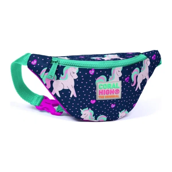 Coral High Kids Lacivert Unicorn Desenli Bel Çantası 22567