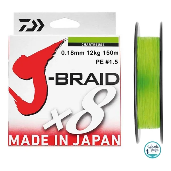 Daiwa J-Braid 8X 150 m 0.18 mm 12 kg Chartreuse İp Misina