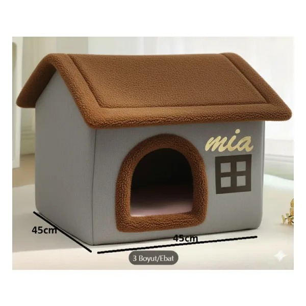 doyapet yeni sezon özel tasarımlı kedi ve köpek yatağı evi kulübesi 45x45 cm