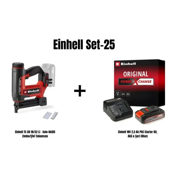Einhell TE-CN 18/32 Li Tek Akülü 2.5 Ah Çivi Çakma Makinesi
