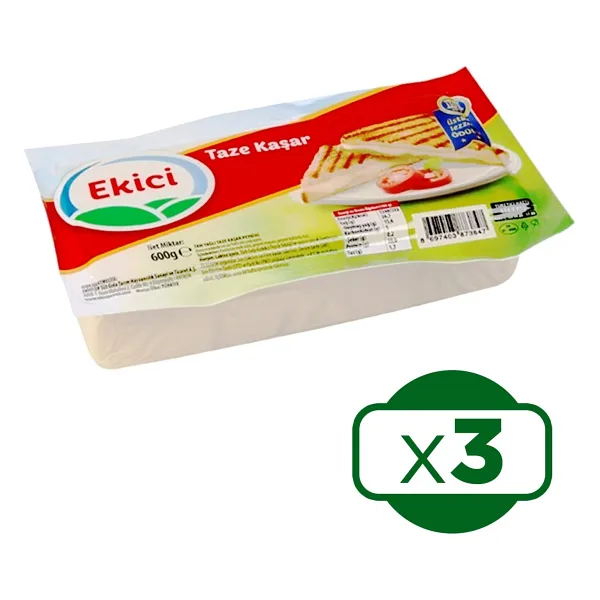 Ekici Taze Kaşar Peyniri 600 g x 3 Adet