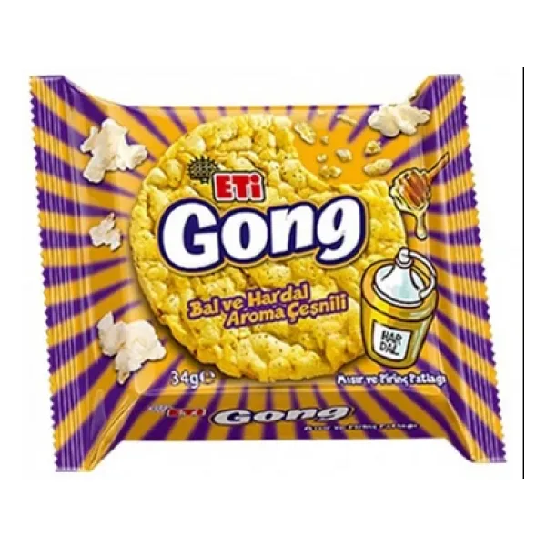 Eti Gong 34 gr Ballı Hardallı Mısır ve Pirinç Patlağı