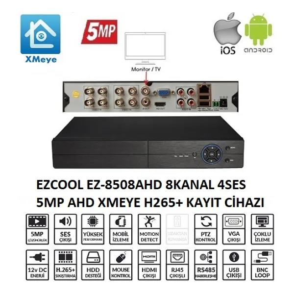 Ezcool EZ-8508AHD 8 Kanal DVR Kayıt Cihazı