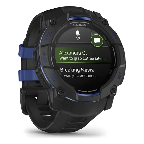 Garmin Instinct 3 50mm Amoled Siyah-Mavi Akıllı Saat
