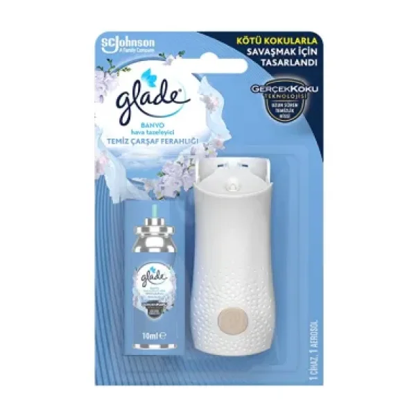 Glade Banyo Hava Tazeleyici Cihaz + Yedek 10 ml Temiz Çarşaf Ferahlığı