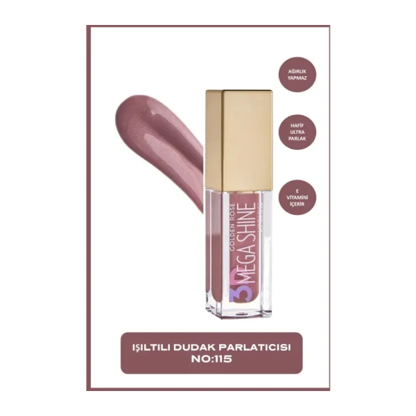 Golden Rose Dudak Parlatıcısı 3D Mega Shine Lipgloss No: 115